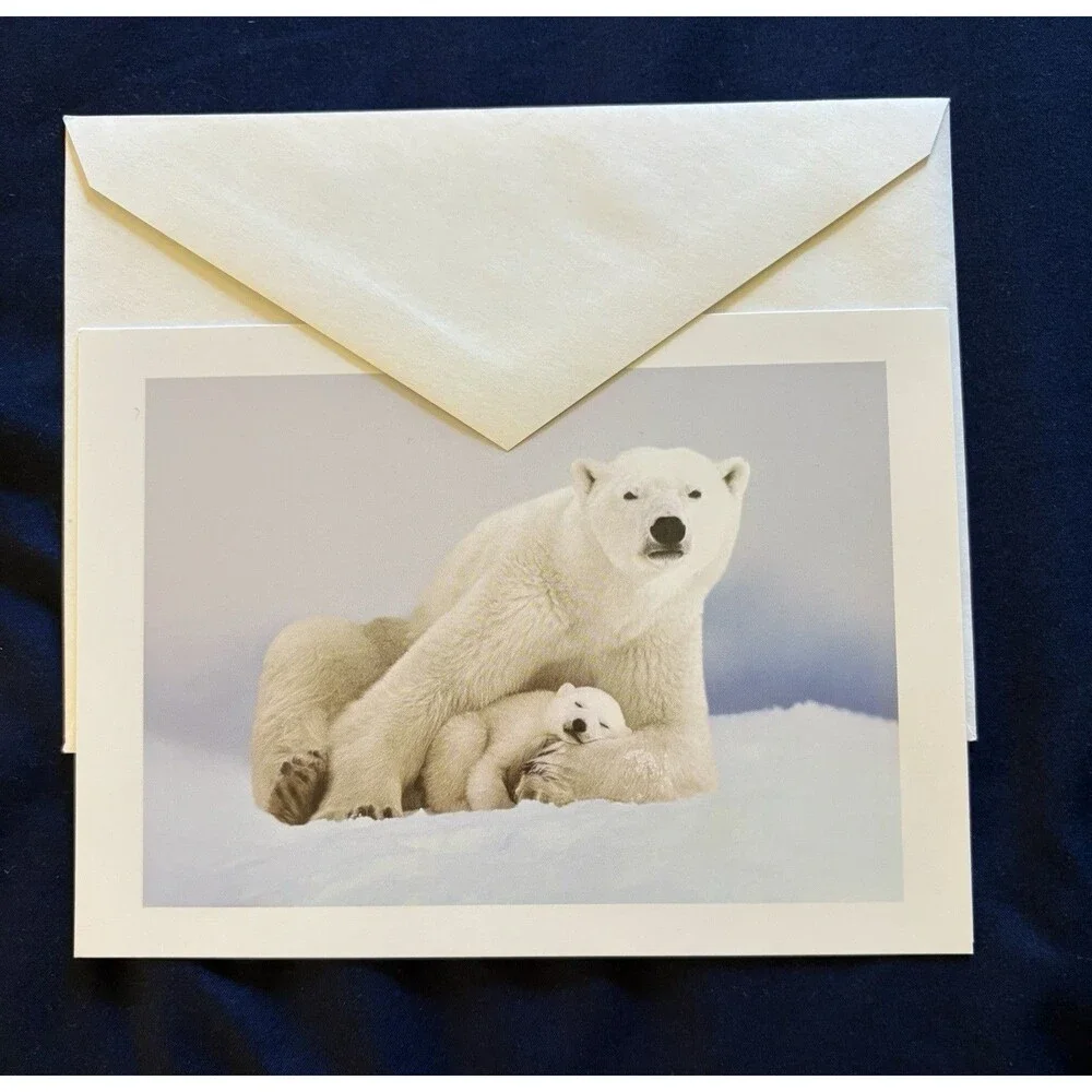Generic Card with White Envelope | Polar Bears design | By EDF